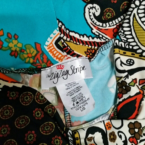 Zig Zag Stripe Palazzo Pants EUC - Picture 2 of 3